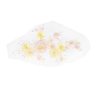 QUARKZMAN Flower Fabric Beaded Lace Applique, 3D Sew On Flower Fabric Patches Embroidered Pearl Lace Patch With Sequins For DIY Sewing Clothing Wedding Dress Decoration(Right, Yellow)