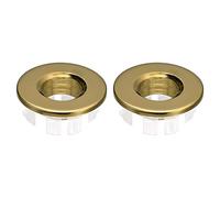 QUARKZMAN Fregadero Moldura Rebosadero Cubierta, 2uds Fregadero Rebosadero Anillos 25,3mm Baño Cocina Lavabo Drenaje Tapa Agujero Insertables Redondas Tapas, Oro