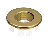 QUARKZMAN Fregadero Moldura Rebosadero Cubierta, Fregadero Rebosadero Anillos 25,3mm Baño Cocina Lavabo Drenaje Tapa Agujero Insertables Redondas Tapas, Oro