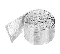QUARKZMAN Funda Térmica de Aluminio 1 1/8" ID x 5.9Ft Funda Térmica de Aluminio Metálico de Fibra de VIDrio para Líneas de Combustible, Cables y Cableado Eléctrico