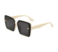 QUARKZMAN Gafas De Sol Para Mujeres Y Hombres, Gafas De Sol De Moda De PC Con Protección Solar Para Conducir, Compras Y Tomar Fotos, Beige