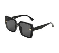 QUARKZMAN Gafas De Sol Para Mujeres Y Hombres, Gafas De Sol De PC Modernas Y De Moda Para Protección Solar Para Conducir, Compras Y Tomar Fotos, Negro Y Gris