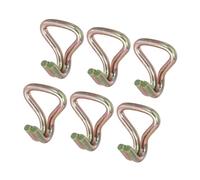 QUARKZMAN Gancho de Doble J con Trinquete de Carga de 1763 Lbs Color Zinc para Cinta de Amarre de 1.1" para Coche Camión Remolque - Paquete de 6