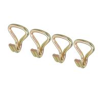 QUARKZMAN Gancho de Doble J con Trinquete de Carga de 2204 Lbs, Color Zinc, para Cinta de Amarre de 1.1" para Coche, Camión, Remolque - Paquete de 4