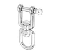 QUARKZMAN Gancho Giratorio Doble Ojal M10 De Uso Rudo Carga 600 KG/1322 lbs | Anillo Conector De Eslabón Giratorio Ojal X Mordaza, Acero Inoxidable 304, Para Colgar