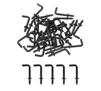 QUARKZMAN Ganchos de Ángulo Recto, 100 Unidades Ganchos de Tornillo en Forma de L de 1/2", Ganchos de Metal en Forma de Ángulo Recto para Colgar, Negro