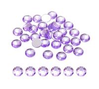 QUARKZMAN Gemas Acrílicas Redondas con Respaldo Plano 10mm Color Morado Claro Cristales de Estrás para Manualidades Ropa Zapatos Decoración DIY Regalos 100 Piezas