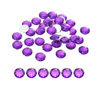 QUARKZMAN Gemas Acrílicas Redondas con Respaldo Plano 10mm Color Morado Cristales de Estrás para Manualidades Ropa Zapatos Decoración DIY Regalos 100 Piezas