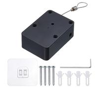 QUARKZMAN Golpe Gratis Automático Sensor Puerta Cerrador Contundente Automático Puerta Cerrador ABS Cerrador con Acero Alambre 2000G Negro 1 Juego