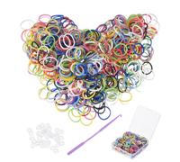 QUARKZMAN Gomas Elásticas Estirables a Granel Color Mixto 900 Piezas | Gomas de Ganchillo y Mini Tiras para el cabello, para Pulseras y Bricolaje, Oficina en Casa, Tejido de Cabello