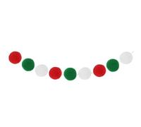 QUARKZMAN Guirnalda De Bolas De Fieltro, 8 Pies 30 Bolas Guirnalda De Pompones Arcoíris Hecha A Mano para Decoración De Navidad Halloween Fiestas De Cumpleaños(Rojo,Verde)