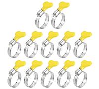 QUARKZMAN Gusano Engranaje Manguera Abrazadera, 12uds 3/4" - 1 1/4" Llave Tipo Ajustables Inoxidable Acero Manguera Abrazaderas con Plástico Mango para Asegurar Manguera