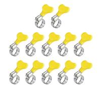 QUARKZMAN Gusano Engranaje Manguera Abrazadera, 12uds 3/8" - 5/8" Llave Tipo Ajustables Inoxidable Acero Manguera Abrazaderas con Plástico Mango para Asegurar la Manguera