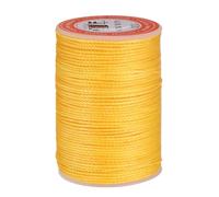 QUARKZMAN Hilo Encerado de Cuero, 0.8mm x 55m Cuerda Redonda para Costura Cordón de Poliéster 3 línea para Manualidades Pulseras Trenzada Artesanía Collares Bricolaje, Amarillo