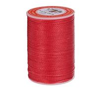 QUARKZMAN Hilo Encerado de Cuero, 0.8mm x 55m Cuerda Redonda para Costura Cordón de Poliéster 3 línea para Manualidades Pulseras Trenzada Artesanía Collares Bricolaje, Rojo