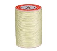 QUARKZMAN Hilo Encerado de Cuero, 0.8mm x 55m Cuerda Redonda para Costura Cordón de Poliéster 3 línea para Manualidades Pulseras Trenzada Artesanía Collares Bricolaje, Beige
