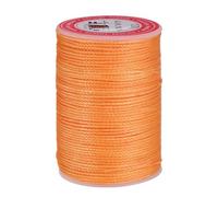 QUARKZMAN Hilo Encerado de Cuero, 0.8mm x 55m Cuerda Redonda para Costura Cordón de Poliéster 3 línea para Manualidades Pulseras Trenzada Artesanía Collares Bricolaje, Naranja