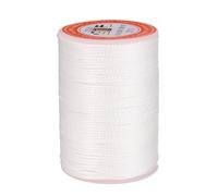 QUARKZMAN Hilo Encerado de Cuero, 0.8mm x 55m Cuerda Redonda para Costura Cordón de Poliéster 3 línea para Manualidades Pulseras Trenzada Artesanía Collares Bricolaje, Blanco
