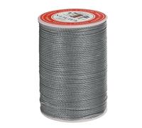 QUARKZMAN Hilo Encerado de Cuero, 0.8mm x 55m Cuerda Redonda para Costura Cordón de Poliéster 3 línea para Manualidades Pulseras Trenzada Artesanía Collares Bricolaje, Café Oscuro