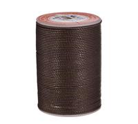 QUARKZMAN Hilo Encerado de Cuero, 0.8mm x 55m Cuerda Redonda para Costura Cordón de Poliéster 3 línea para Manualidades Pulseras Trenzada Artesanía Collares Bricolaje, Marrón Café
