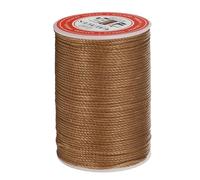 QUARKZMAN Hilo Encerado de Cuero, 0.8mm x 55m Cuerda Redonda para Costura Cordón de Poliéster 3 línea para Manualidades Pulseras Trenzada Artesanía Collares Bricolaje, Marrón Claro