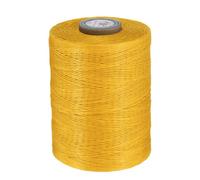 QUARKZMAN Hilo Encerado de Cuero, 0.8mm x 780m Cuerda Plana para Costura Cordón de Poliéster 3 línea para Manualidades Pulseras Trenzada Artesanía Collares Bricolaje, Amarillo