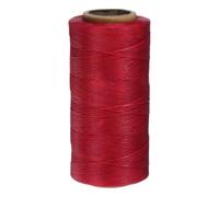 QUARKZMAN Hilo Encerado para Coser Cuero 284 Yardas / 260m 0.8mm 150D Hilos de Poliéster Plano Multiusos para Artesanías de Cuero Encuadernación de Libros Rojo