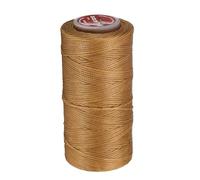 QUARKZMAN Hilo Encerado Plano Para Costura De Cuero, 140m/153 Yardas Hilo De Poliéster Encerado, Cordon De Costura Encerado 300D Para Manualidades En Cuero, Pulseras Trenzadas, Marrón Claro