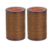 QUARKZMAN Hilo Encerado Redondo para Coser Cuero, 80M / 87 Yardas de Hilo de Poliéster Encerado, Cordón de Costura Encerado de 0.55mm para Manualidades en Cuero, Color Marrón Silla, 2 Piezas