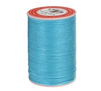 QUARKZMAN Hilo Encerado Redondo para Costura de Cuero, 55m / 60 Yardas de Hilo de Poliéster Encerado, Cordón de Costura Encerado de 0.8mm para Manualidades, Azul Lago