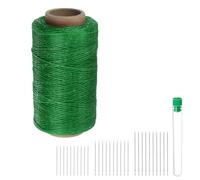 QUARKZMAN Hilo para Coser de Tapicería 260m 150D Hilo de Poliéster Encerado Resistente al Desgaste Cordón de Bordado Hilo de Algodón con 30 Agujas Verde Bosque