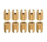 QUARKZMAN Insertos Roscados Autorroscantes, 10 Piezas, Interior M6-1, Exterior M10x14, Tuercas de Reparación de Roscas Ranuradas de Latón