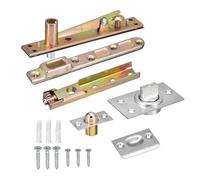 QUARKZMAN Invisible Pivote Bisagra Sistema Oculta Puerta Bisagras para Madera Puertas 360 Grados Inoxidable Acero Plata 1 Juego