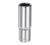 QUARKZMAN Juego 6 Puntos Enchufe 3/8" Accionamiento 15mm Profundidad 2.44" Longitud Acero 45# Enchufes Métricos Accionamiento Cuadrado Enchufes Cromados Pulidos Para Reparación Automóviles