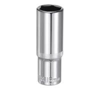 QUARKZMAN Juego 6 Puntos Enchufe 3/8" Empuje 16mm Profundidad 2.44" Longitud Acero 45# Enchufes Métricos Empuje Cuadrado Enchufes Cromados Pulidos Para Reparación Automóviles