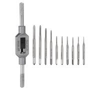 QUARKZMAN Juego de 11 Llaves de Macho de Rosca, 10 Llaves de Macho de Rosca Mini M1-M3.5 + 1 Llave de Macho de Rosca Ajustable M1-M8 / 1/16"-1/4" Herramienta de Roscado Manual