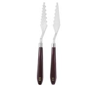 QUARKZMAN Juego de 2 Espátulas para Pintura E5 E6 de Acero Inoxidable con Mango de Plástico, Herramientas de Raspado para Mezclar y Extender Pintura Acrílica y Óleo en Lienzo