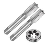 QUARKZMAN Juego de 3 Piezas de Machos y Terrajas Métrica M14 x 1.25 Herramienta de Roscado Kit de Machos y Terrajas para Reparación de Roscas de Tuercas y Tornillos