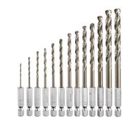 QUARKZMAN Juego de Barrenas Helicoidales de Cobalto de Acero de Alta Velocidad M35 de 1,5 mm A 6,5 mm con Vástago Hexagonal de Cambio Rápido de 1/4" para Metal, Acero, Aleación de Zinc