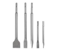 QUARKZMAN Juego de cinceles para azulejos SDS-PLUS de 5 piezas | 250 mm largo (14 mm) y dos cinceles planos (20/40 mm) un cincel puntiagudo de 160 mm largo (10 mm) y un cincel plano (10 mm)