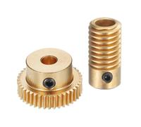 QUARKZMAN Juego de Engranajes de Gusano - Módulo 0.5 Tasa de Reducción 40:1 del Eje del Engranaje de 6mm y del Engranaje de Rueda de 5mm Engranaje de Transmisión de 40T (Latón)