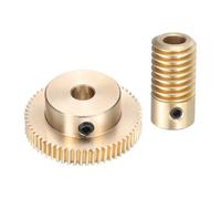 QUARKZMAN Juego de Engranajes de Gusano-Módulo 0.5 Tasa de Reducción 60:1 del Eje del Engranaje de 5mm y de la Rueda del Engranaje de 6mm Engranaje de Transmisión de 60 Dientes (Latón)
