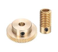 QUARKZMAN Juego de Engranajes de Gusano - Módulo 0.5 Tasa de Reducción 60:1 Diámetro del Agujero del Eje del Engranaje de 6mm y Rueda de Engranaje de 6mm de Diámetro del Agujero 60T (Latón)