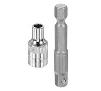 QUARKZMAN Juego De Herramientas De Accesorio Para Adaptador De Casquillo De CR-V Con Casquillo De Impacto De 6 Puntos Profundo 1/4" De Empuje 4.5mm Métrico 1" De Longitud