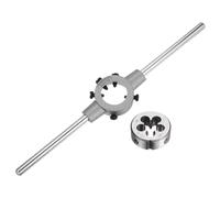 QUARKZMAN Juego de Llave de Mango para Terrajas, Terraja Redonda 1/2-13 UNC y Porta Terrajas de 38mm (Compatible con Terrajas de 1/2"-5/8" (UNC/UNF) / Métricas M12-M14)