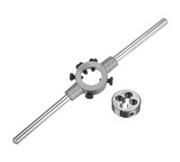 QUARKZMAN Juego de Llave de Mango para Terrajas, Terraja Redonda 5/16-24 UNF y Porta Terrajas de 25mm (Compatible con Terrajas de 5/16" (UNC/UNF) / Métricas M7-M9)