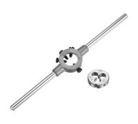 QUARKZMAN Juego de Llave de Mango para Terrajas, Terraja Redonda 6-32 UNC y Porta Terrajas de 20mm (Compatible con 1/8"-5/32" (UNC/UNF) / Métrica M3-M4 / Terrajas de 20mm OD)