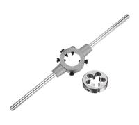 QUARKZMAN Juego de Llaves de Mango para Terrajas, Terraja Redonda 5/8-18 UNF y Porta Terrajas de 38mm (Compatible con 1/2"-5/8" (UNC/UNF) / Métrica M12-M14)