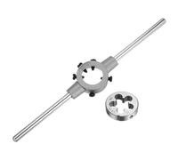 QUARKZMAN Juego de Llaves de Mango para Terrajas, Terraja Redonda 5/8-24 UNEF y Porta Terrajas de 38mm (Compatible con 1/2"-5/8" (UNC/UNF) / Métrica M12-M14 / Terrajas de 38mm OD)