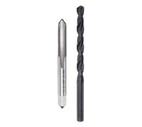QUARKZMAN Juego de Macho de Roscar y Barrena Macho de Roscar de 1/4-32 Unef | y Barrena Helicoidal de 7/32" con Recubrimiento de óxido Negro, Macho de Roscar de Flauta Recta